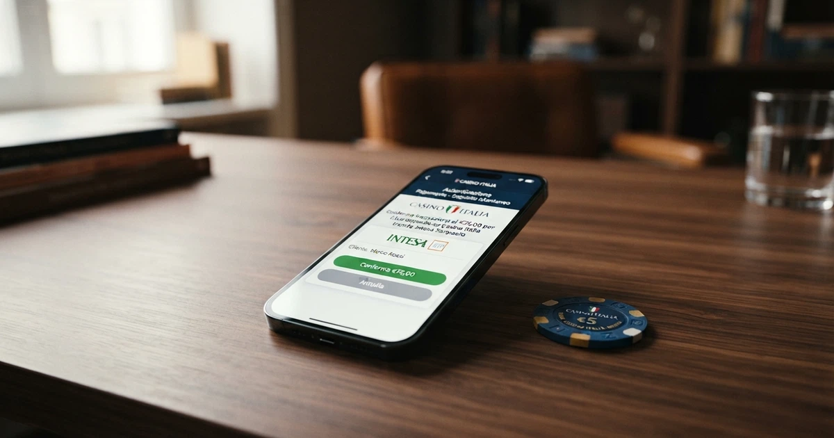 L'interfaccia di autenticazione bancaria Trustly su smartphone durante un deposito in un casinò online