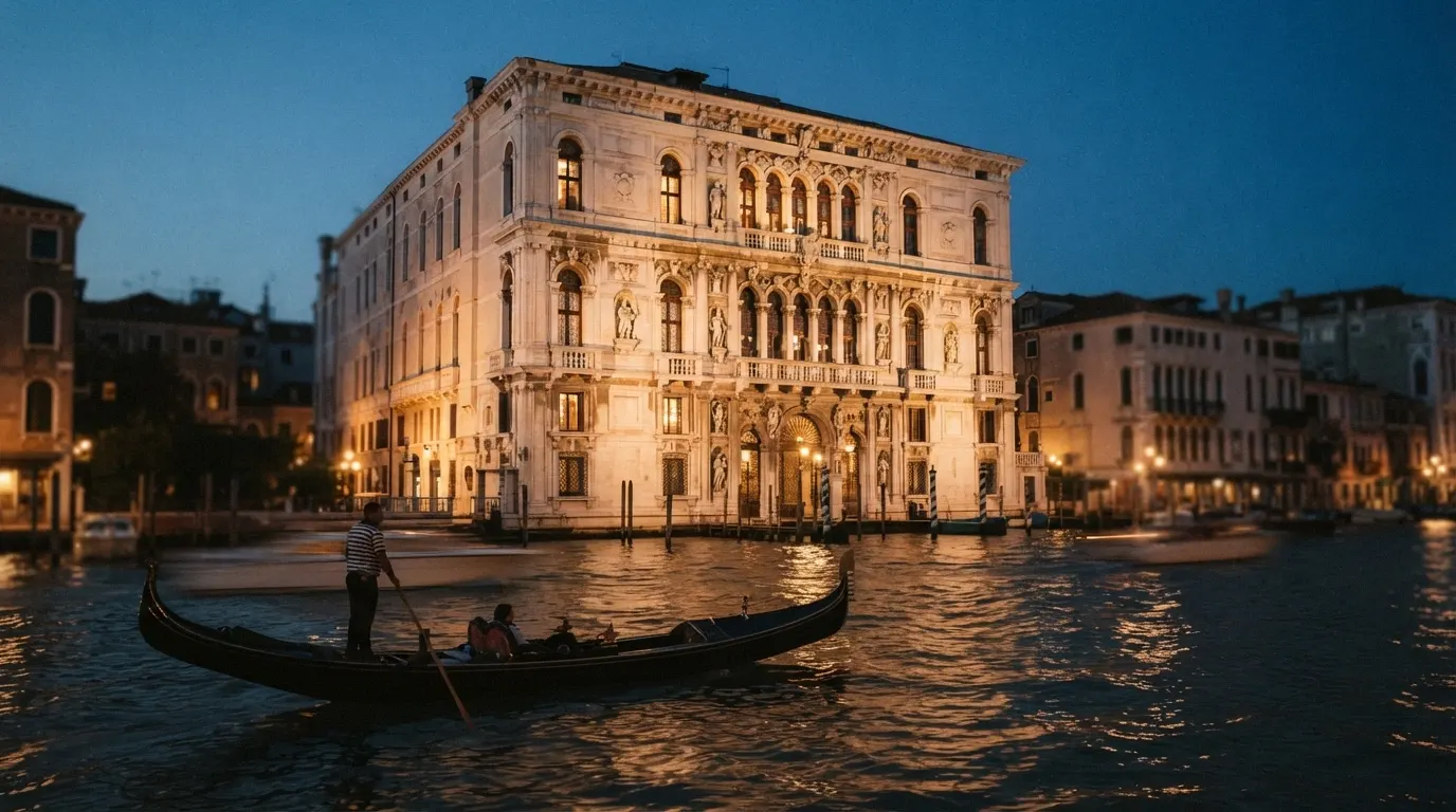Facciata storica del Casinò di Venezia affacciata sul Canal Grande