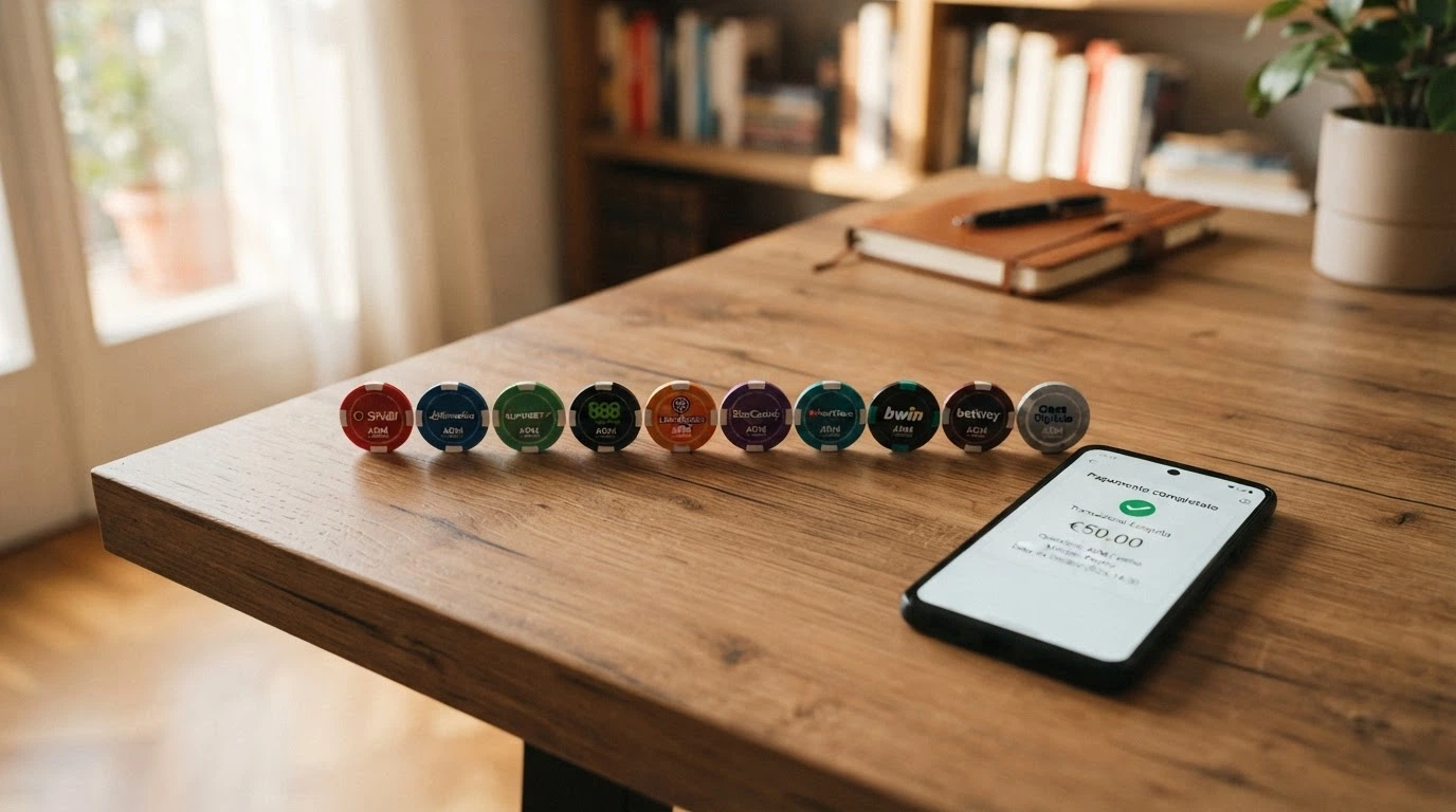 Rappresentazione visiva della classifica con le icone dei dieci casinò affiancate ai rispettivi bonus di benvenuto e allo stato della licenza