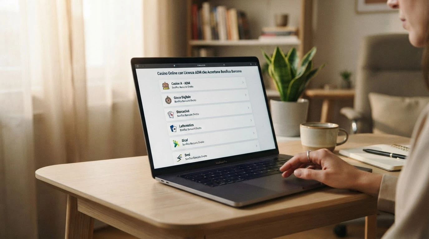 Una schermata che mostra la lista degli operatori recensiti con le icone delle licenze, i loghi dei provider di giochi e i metodi di pagamento accettati