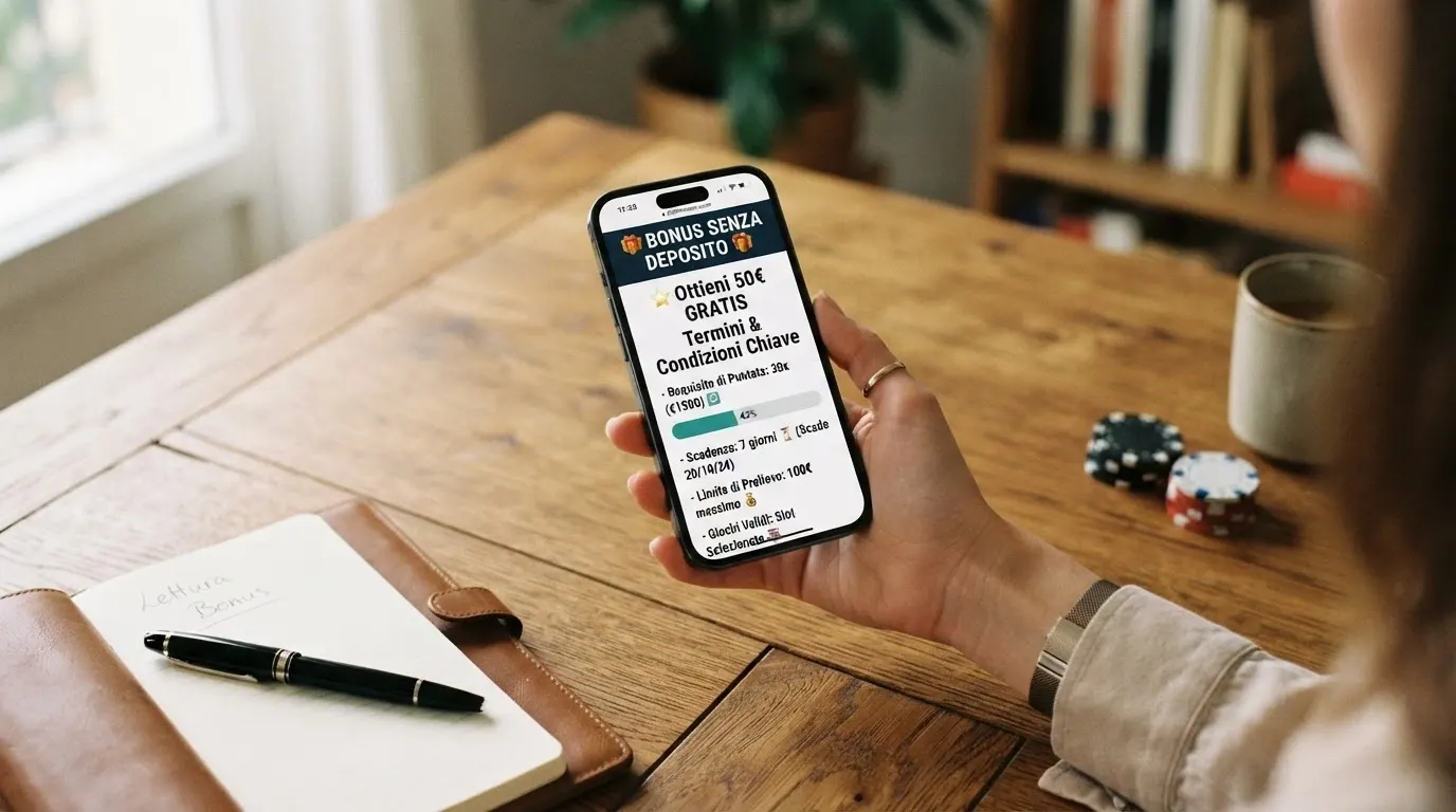 Dettaglio di un'offerta bonus con requisiti di wagering, data di scadenza e limite massimo di prelievo