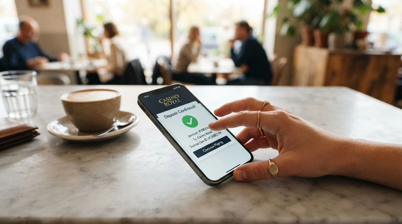 La schermata di deposito di un casinò online con il pulsante PayPal in evidenza, accanto a un portafoglio digitale su smartphone