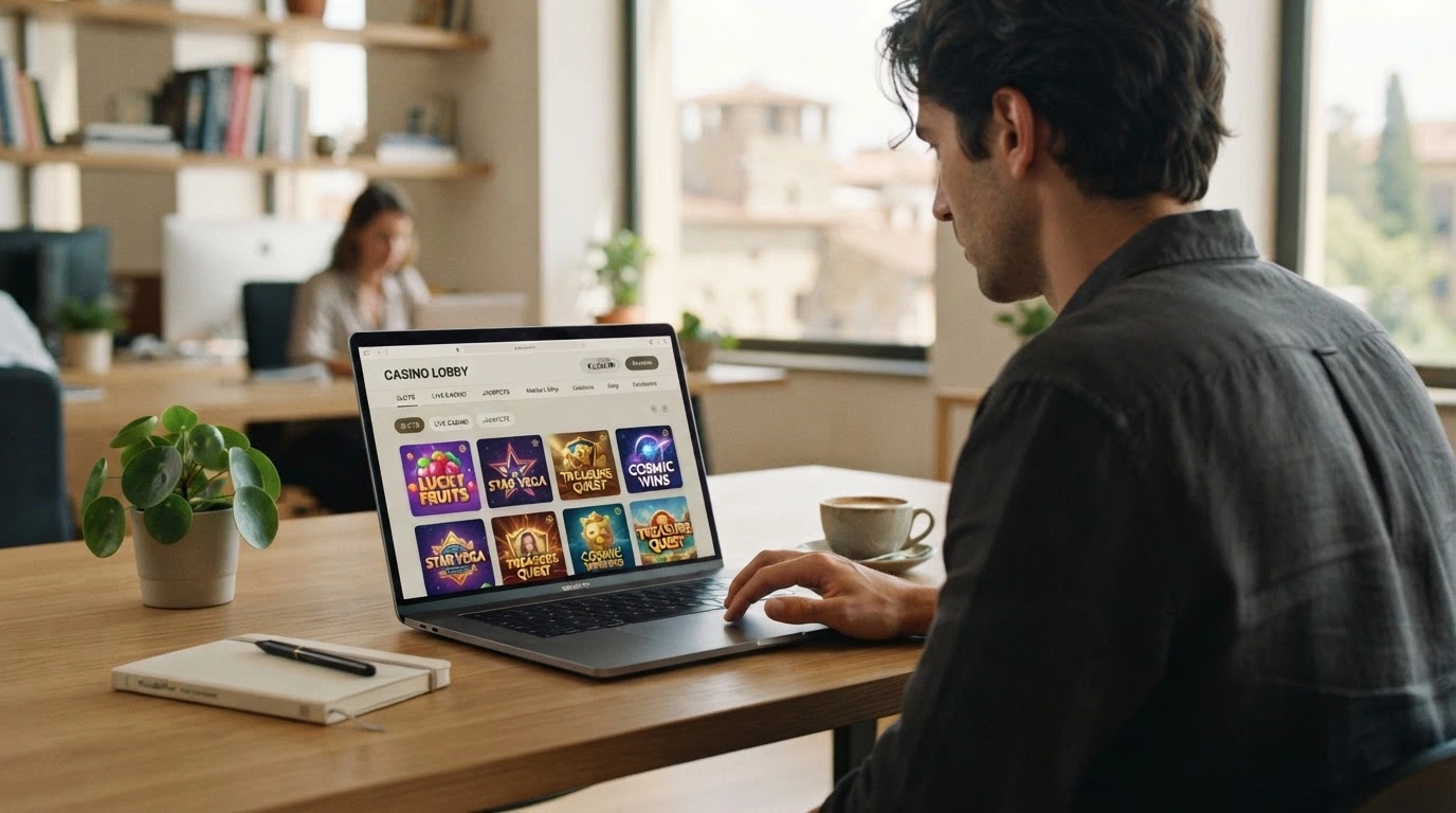 Una schermata di casinò online con interfaccia di selezione giochi e limiti di puntata visibili