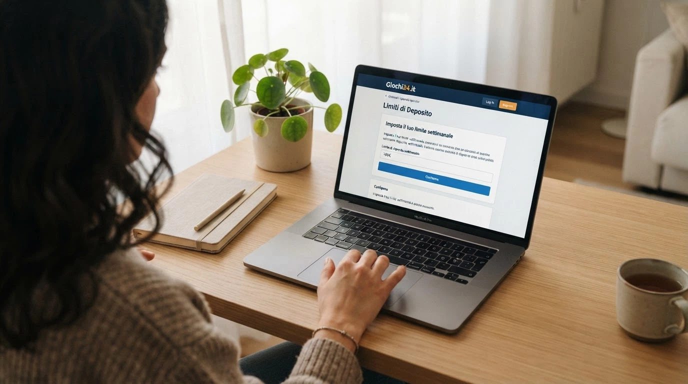 L'interfaccia di impostazione dei limiti di deposito nell'area personale di un casinò online italiano, con i campi per limite settimanale e mensile.